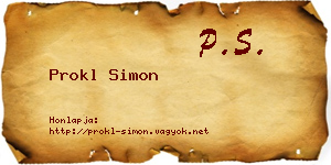 Prokl Simon névjegykártya